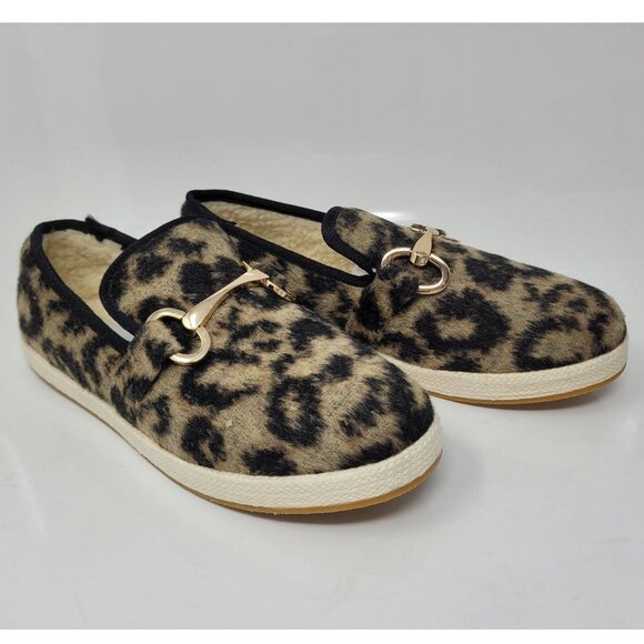 Women's Loafers, Leopard Print Paxtyn Round Toe Slip On Flats, STEVE MADDEN 7M - Picture 1 of 9